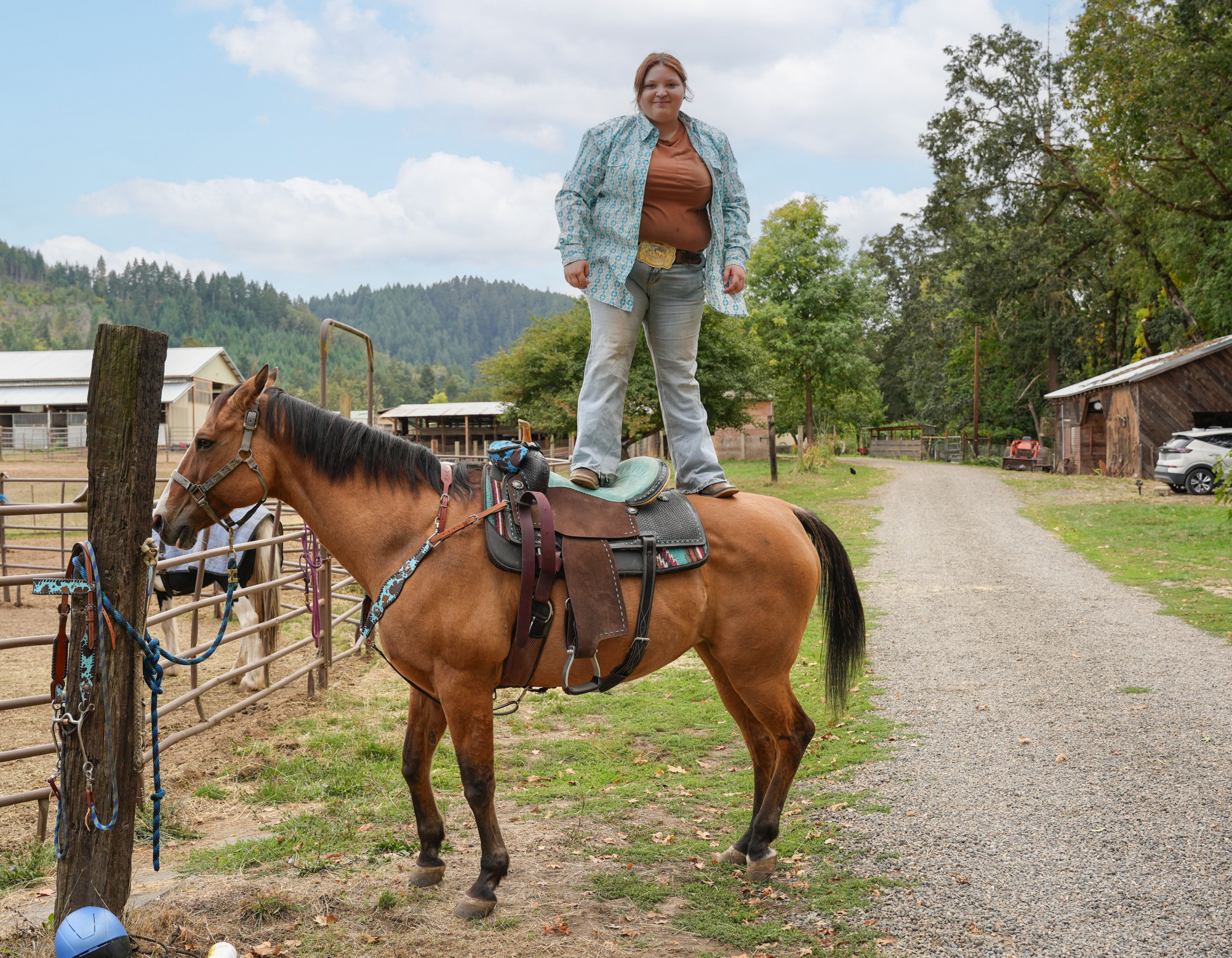 Sakari on a horse