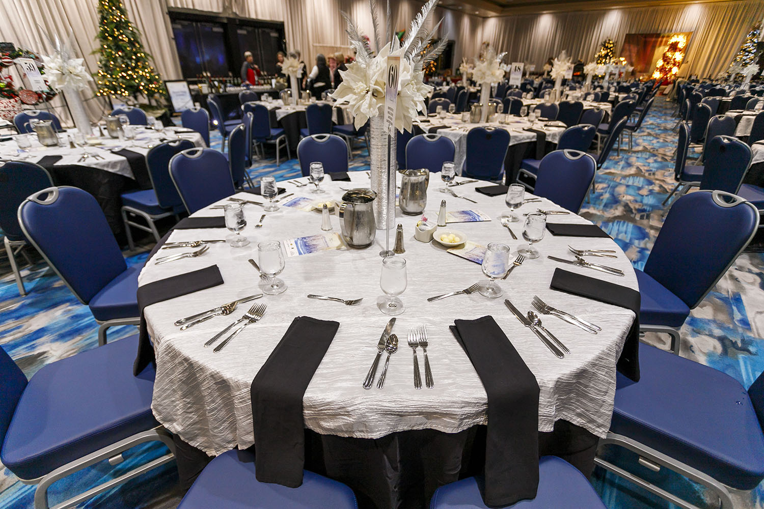 A decorated table at the Festival of Trees