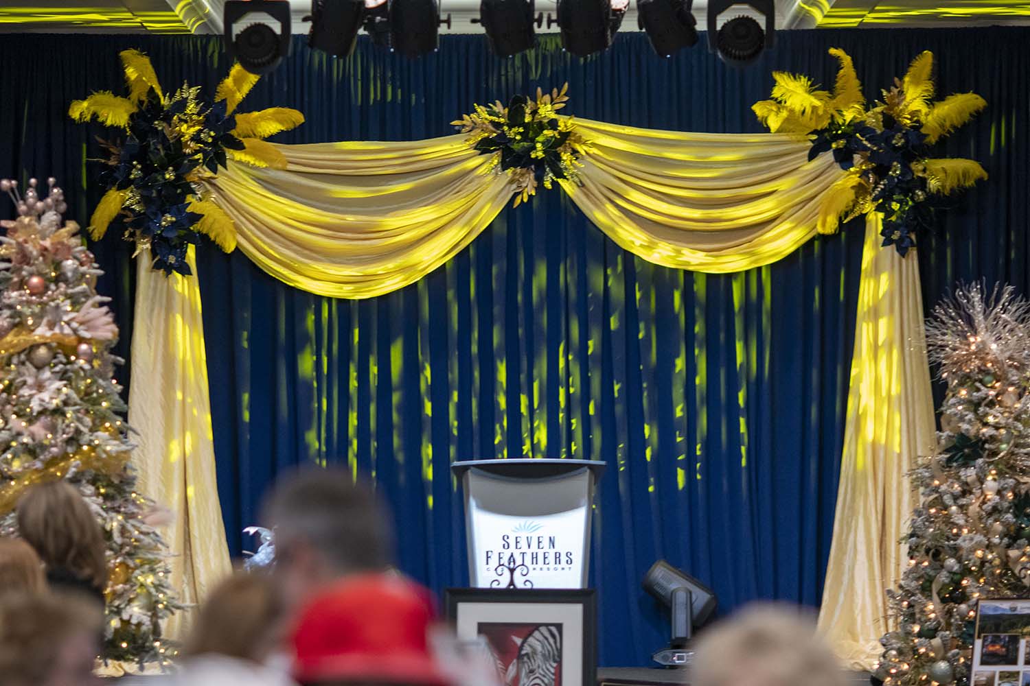 Stage with yellow ribbon
