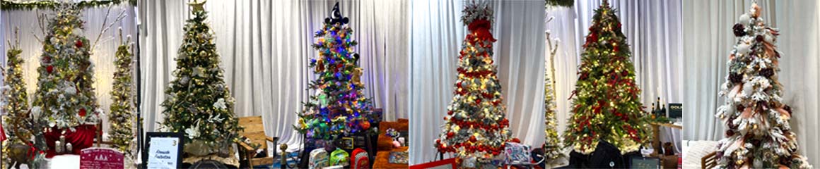 decorated Christmas trees